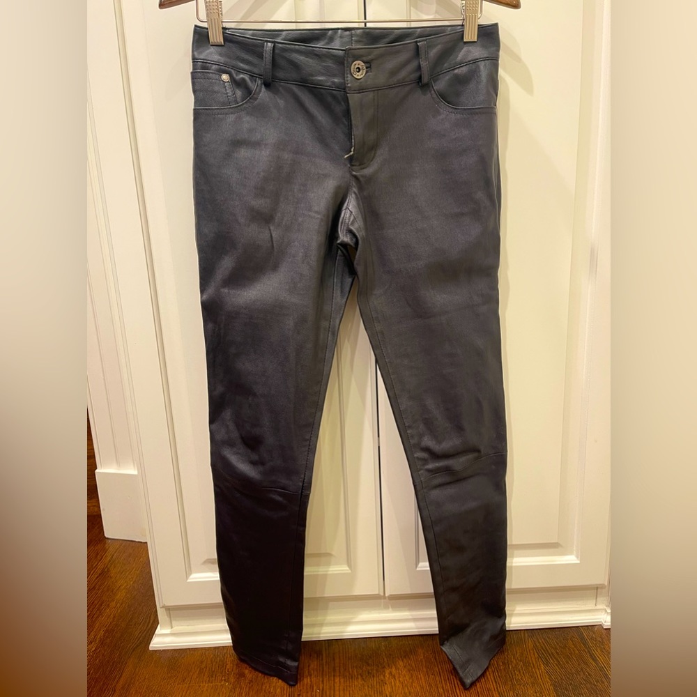 Stretch leather jeans